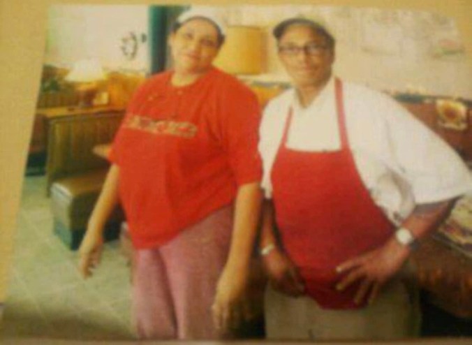 John's mother and father at Guy Parker's BBQ, undated. Photo courtesy, Duke Cox