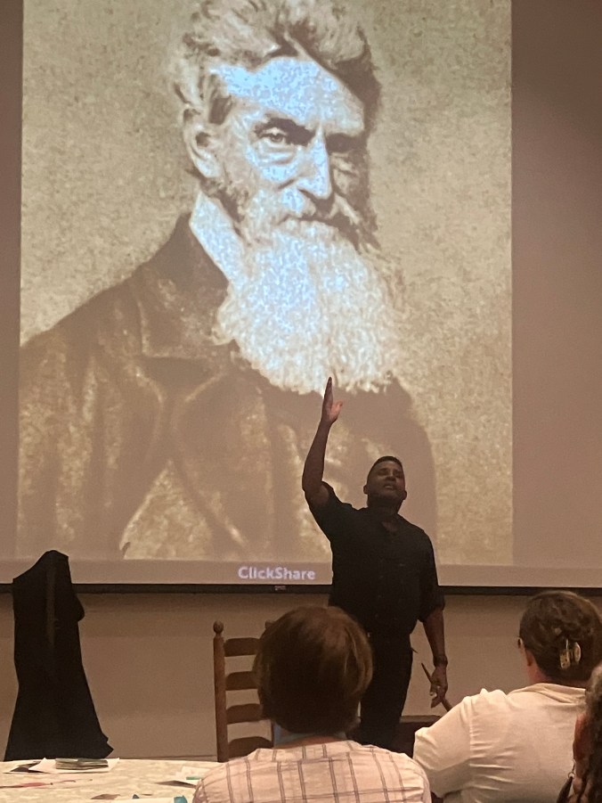 My first stop was the Cameron Art Museum, where my friend, the playwright and actor Mike Wiley, was performing his one-man play The Fire of Freedom. Written by Howard Craft, the play is based on my book The Fire of Freedom: Abraham Galloway and the Slaves' Civil War. Photo by David Cecelski